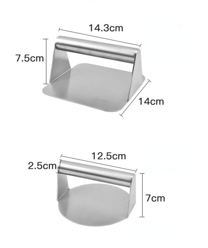 304 nerūdijančio plieno kvadratinis mėsos presas rankinis mėsos pyragas apvalus mėsainis mėsos presas mėsos kepsnys virtuvės įrankiai