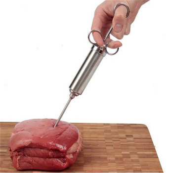 Комплект инжектори за марината за месо Инжектор за подправки Инжектори за месо Готварска спринцовка от неръждаема стомана Инжекция с 2-5 игли