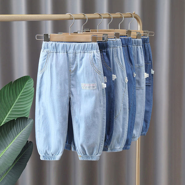 Vaikiški džinsai berniukams elastingu juosmeniu