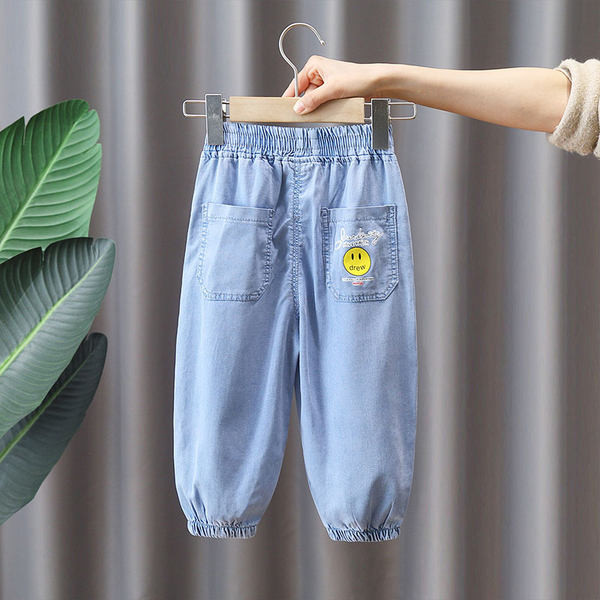 Ležerne traperice za dječake s vezicama i printom