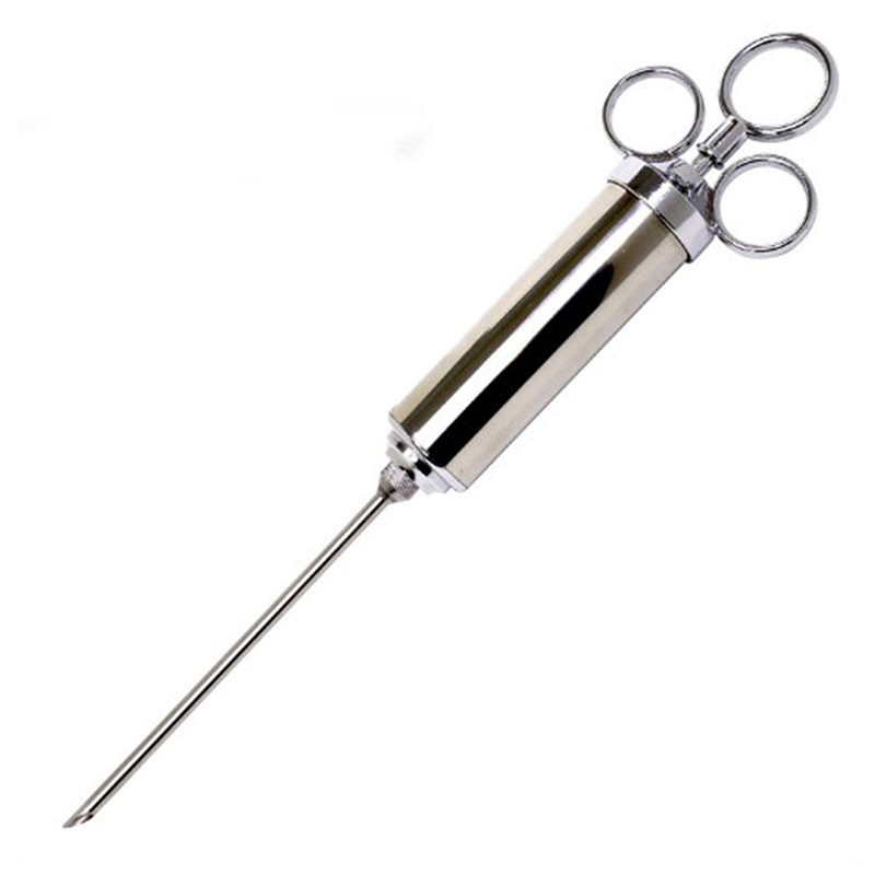 Injector de condimente pentru marinată de 2 oz Injector de carne Injector de seringă de gătit din oțel inoxidabil cu 2-5 ace