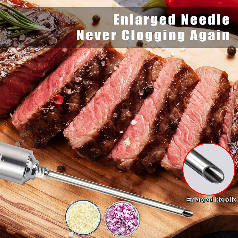 Set igala za roštilj odrezak Štrcaljka za začine od nehrđajućeg čelika Komplet za piknik s okusom mesa Prijenosni alati za marinadu za roštilj Pribor