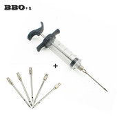 1db 30ml pác injektor 5db rozsdamentes acél pác befecskendező tű készlet hús pác ízesítő fecskendő főző injektor BBQ