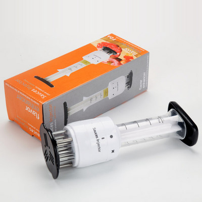 2-în-1 frânză profesionist de carne sosuri de marinată injector friptură pentru grătar carne de vită cu ac din oțel inoxidabil ustensile de bucătărie