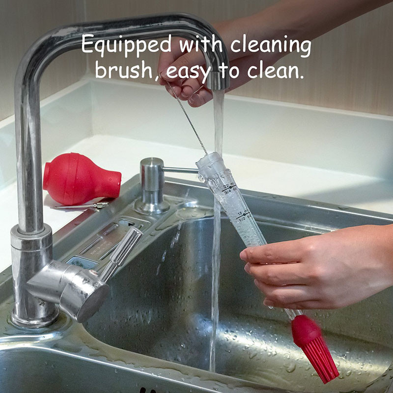 Turkey Baster rinkinys iš 4, silikoninė lemputė su mėsos injektoriaus adata su kepsninės kepimo šepečiu ir valymo šepečiu kepsninės įrankiais