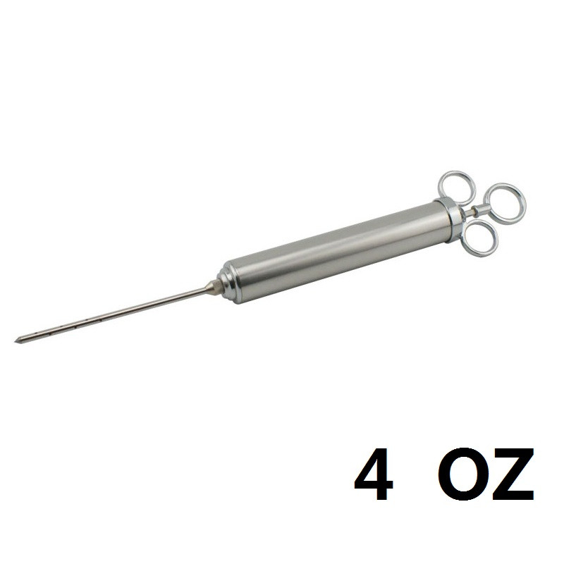 2-4OZ od nehrđajućeg čelika Injektor okusa marinade za meso Kapacitet 1/2 šalice Injektor za začine za roštilj s 2 profesionalne četke za igle
