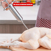 Instrument de umplut de pui din oțel inoxidabil Kit de aromă pentru grătar pentru grătar de carne pentru petrecere, saramură, accesorii de bucătărie