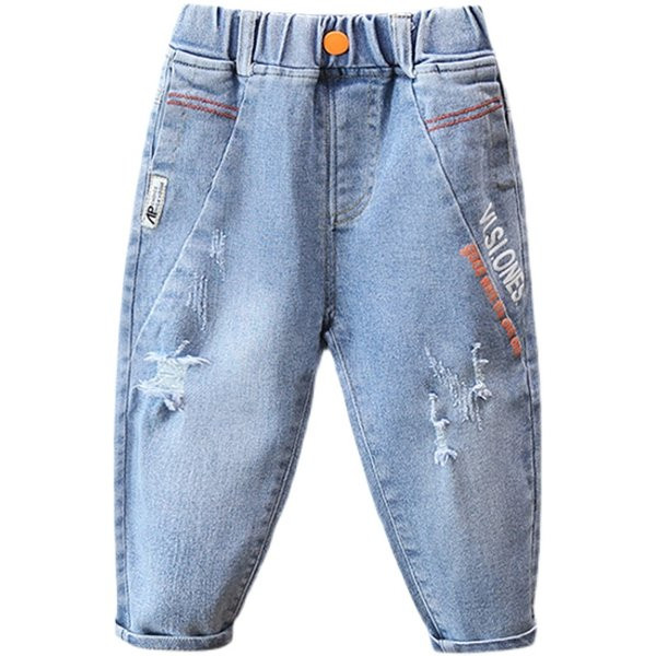 Dječje traperice s vezom i gumbom