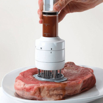 Многофункционален инжектор за марината за месо от неръждаема стомана Инжектори за подправки за барбекю Омекотител за месо Кухня Инструменти за готвене на барбекю