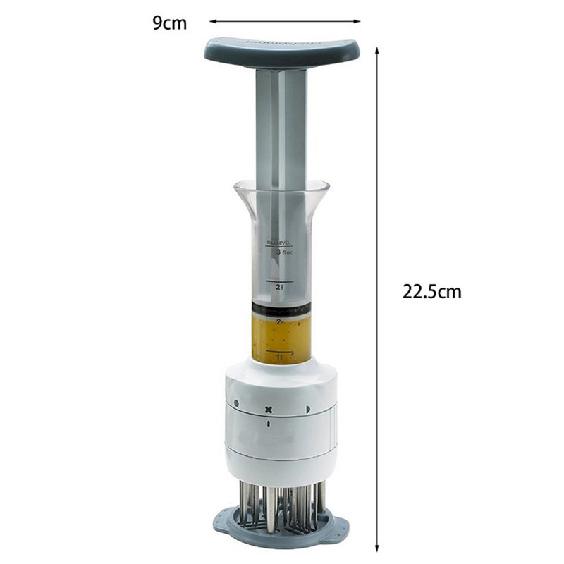 Injector de marinată de carne multifuncțional din oțel inoxidabil Injector de condimente pentru grătar Brățător de carne pentru bucătărie Unelte de gătit