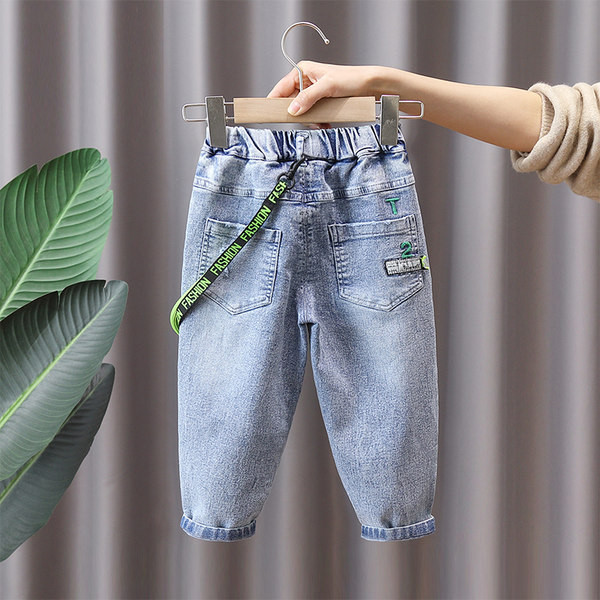 Blugi pentru copii elastici pentru baieti cu decor