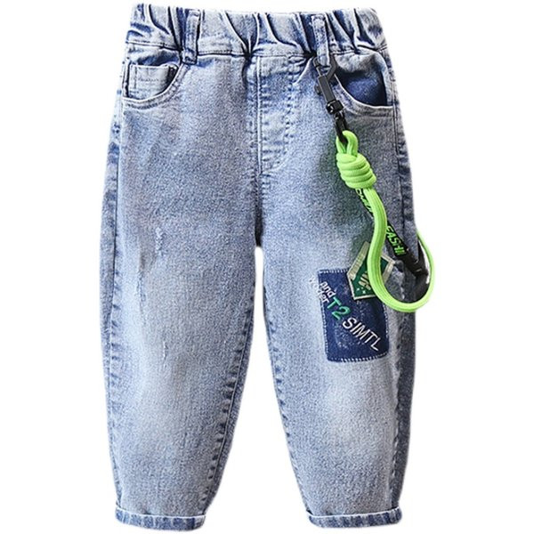 Blugi pentru copii elastici pentru baieti cu decor