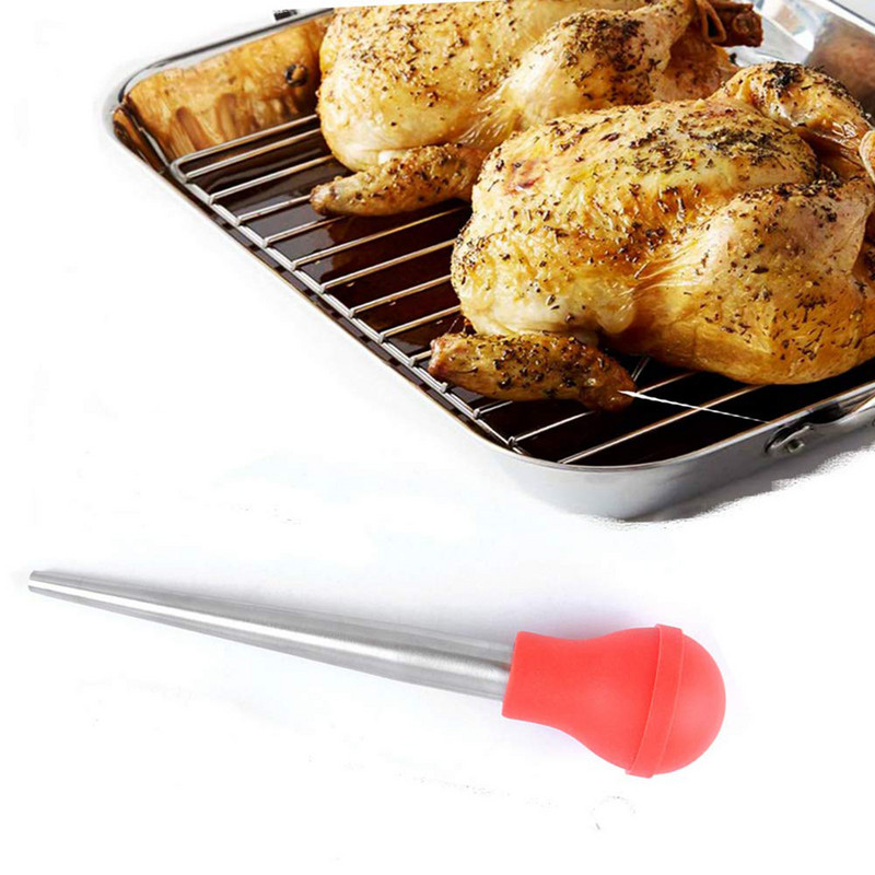 Pompă de condiment pentru carne de curcan Perie injector cu ac Instrument de bucătărie Instrument de gătit Sos Injecție Gadget-uri de bucătărie