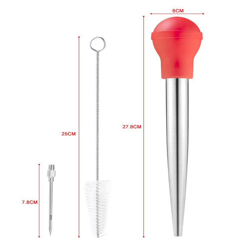 Pompă de condiment pentru carne de curcan Perie injector cu ac Instrument de bucătărie Instrument de gătit Sos Injecție Gadget-uri de bucătărie