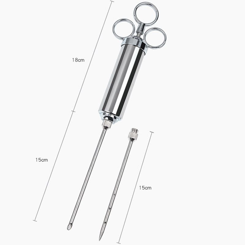 Mėsos švirkštas nerūdijančio plieno adatų purkštukas skonio vištienos dešros įdaru marinatas kepimo įtaisai BBQ įrankiai virtuvės priedai