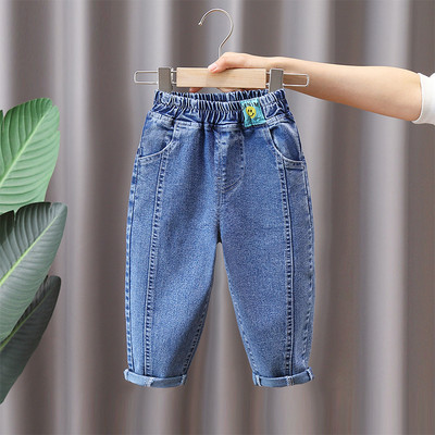 Blugi pentru copii cu centura elastica si buzunar