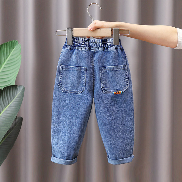 Blugi pentru copii cu centura elastica si buzunar