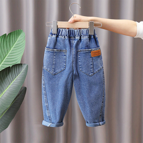 Vaikiški elastiniai džinsai berniukams - su kišenėmis