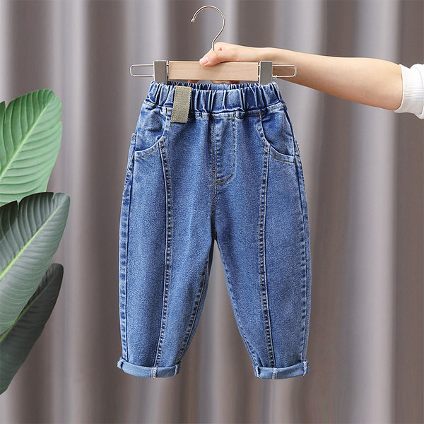 Vaikiški elastiniai džinsai berniukams - su kišenėmis