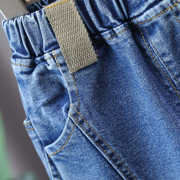 Vaikiški elastiniai džinsai berniukams - su kišenėmis