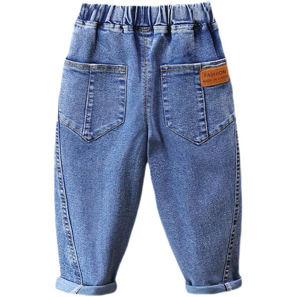 Vaikiški elastiniai džinsai berniukams - su kišenėmis