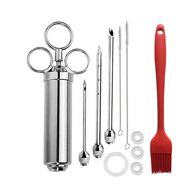 Set de ace pentru friptură la grătar, seringă de condimente din oțel inoxidabil, set de aromă de carne pentru picnic, accesoriu portabil pentru unelte de marinadă pentru grătar