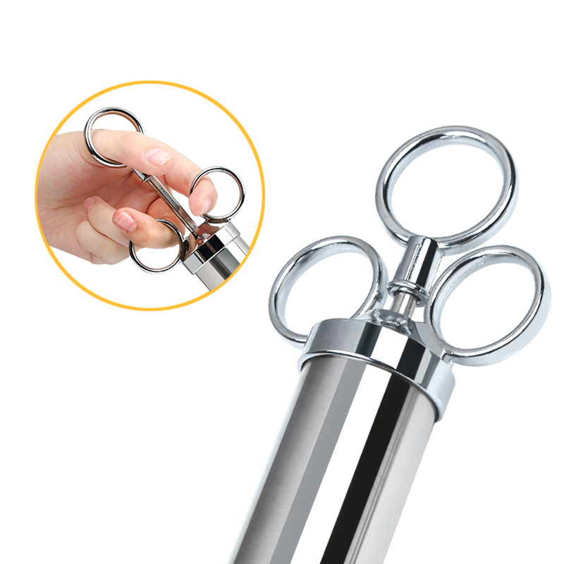 BBQ mėsos prieskonių švirkštas nerūdijančio plieno adatų rinkinys Turkijos vištienos švirkšto padažo injekcinis virtuvės padažas marinato švirkšto priedas