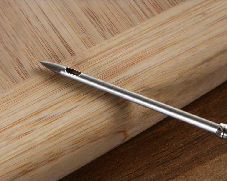 Injector de marinadă pentru seringă de carne pentru grătar cu 3 ace din oțel inoxidabil pentru curcan, seringă de pui, sos de injecție, unelte de bucătărie GYH