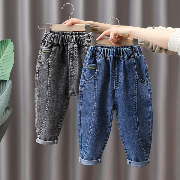 Dviejų spalvų laisvalaikio vaikiški džinsai