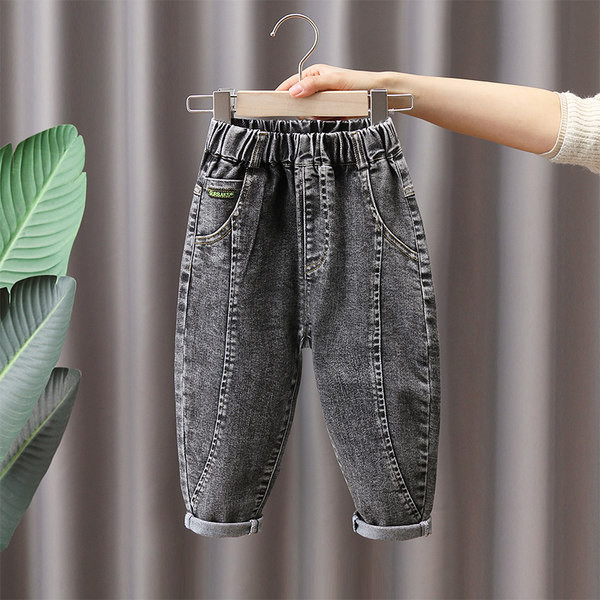 Dviejų spalvų laisvalaikio vaikiški džinsai