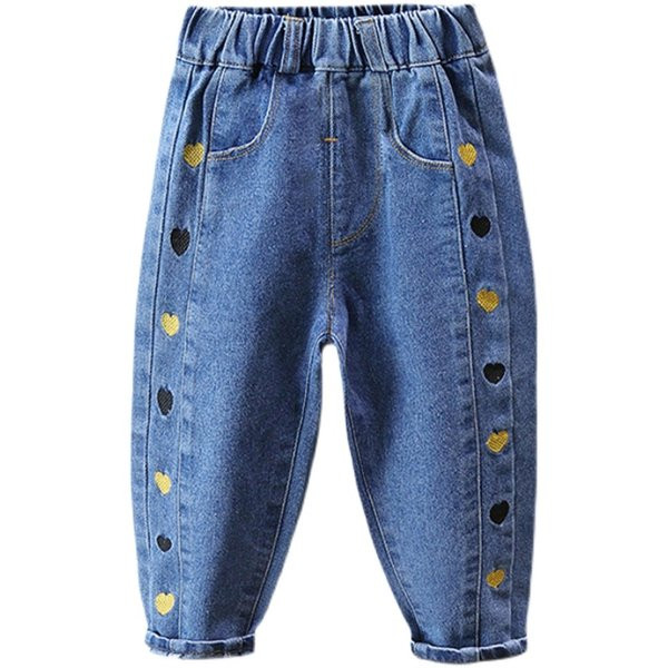 Elastingi vaikiški džinsai berniukams su raštu