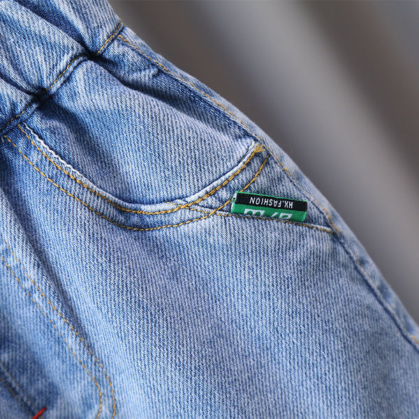 Blugi copii cu imprimeu si buzunar