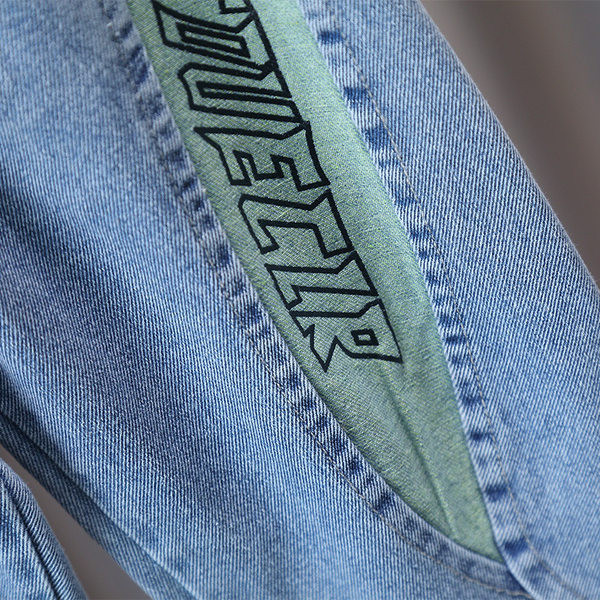 Blugi pentru copii pentru baieti cu imprimeu si sireturi