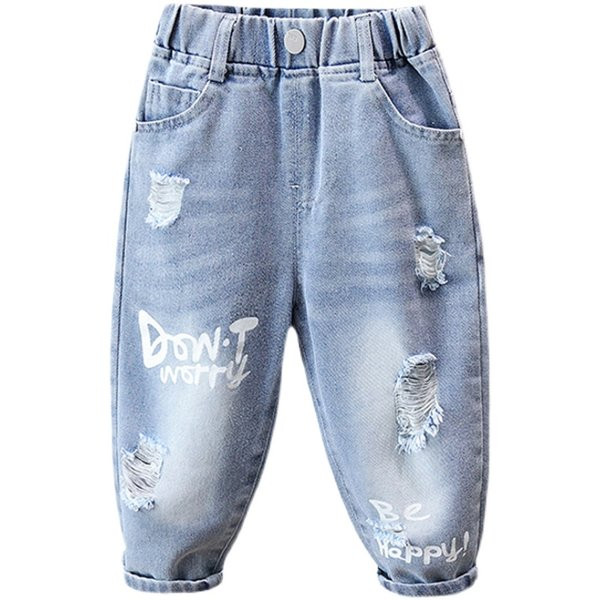 Dječje traperice za dječake s elastičnim i poderanim motivima