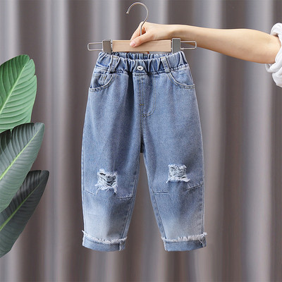 Alkalmi gyerekfarmer fiúknak zsebbel és szakadt mintával