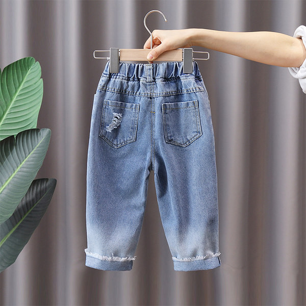 Alkalmi gyerekfarmer fiúknak zsebbel és szakadt mintával