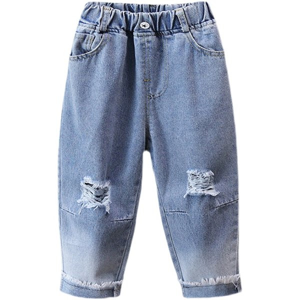 Alkalmi gyerekfarmer fiúknak zsebbel és szakadt mintával