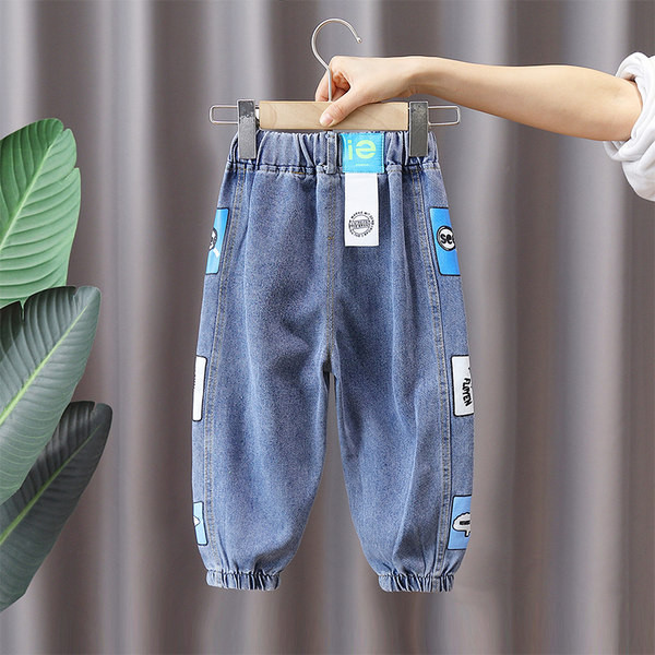 Blugi pentru copii cu motive rupte și imprimeu