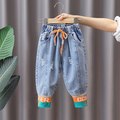 Blugi pentru copii cu buzunar și șireturi