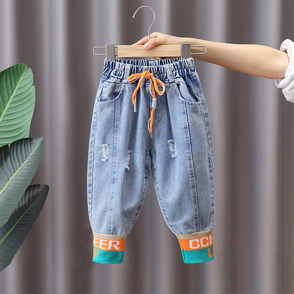 Blugi pentru copii cu buzunar și șireturi