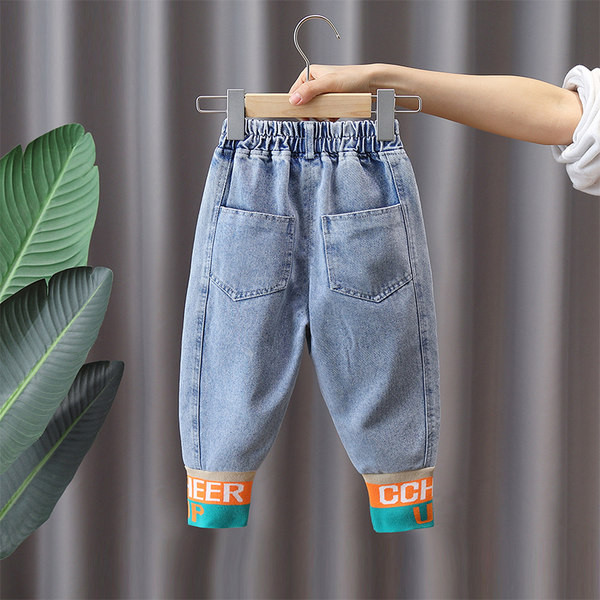 Blugi pentru copii cu buzunar și șireturi