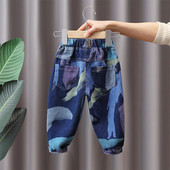 Blugi de camuflaj pentru copii cu buzunar