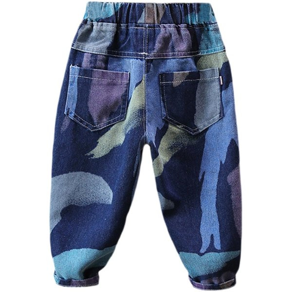 Blugi de camuflaj pentru copii cu buzunar