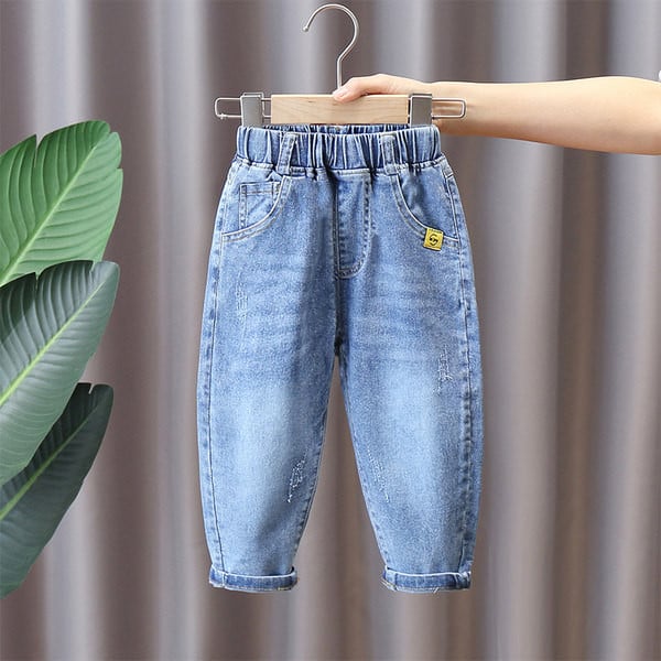 Vaikiški elastiniai džinsai berniukams - su kišenėmis