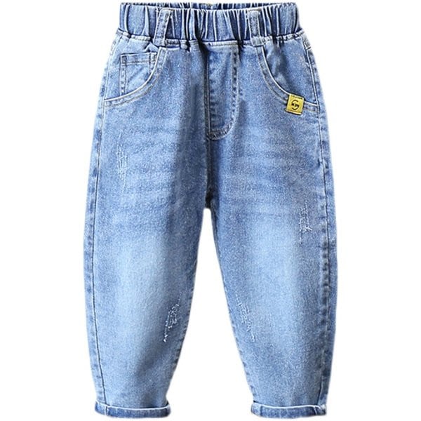 Vaikiški elastiniai džinsai berniukams - su kišenėmis