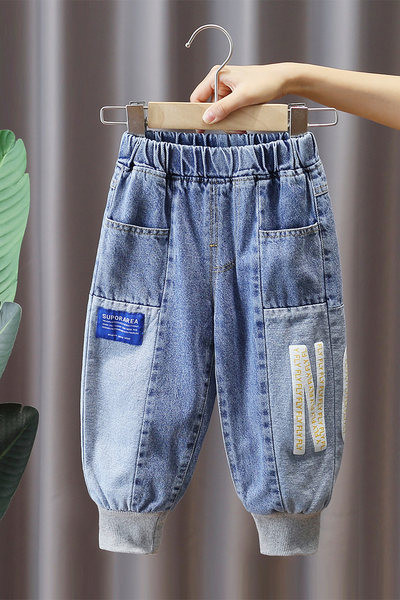 Blugi de toamna copii pentru baieti cu buzunar