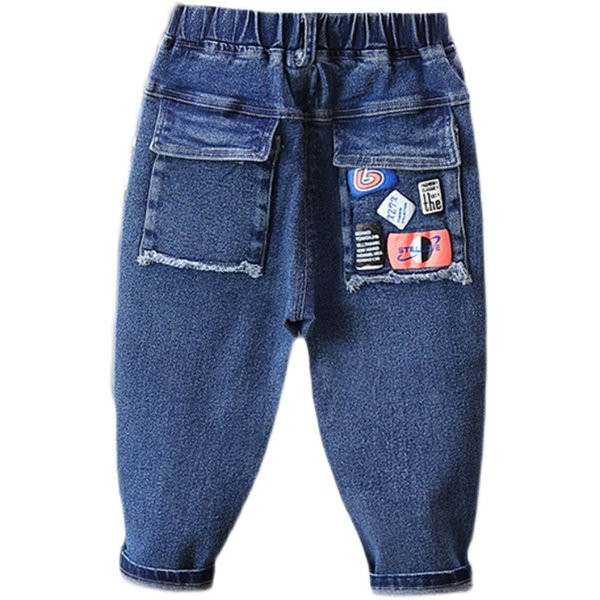 Ležerne dječje traperice s džepom u dvije boje