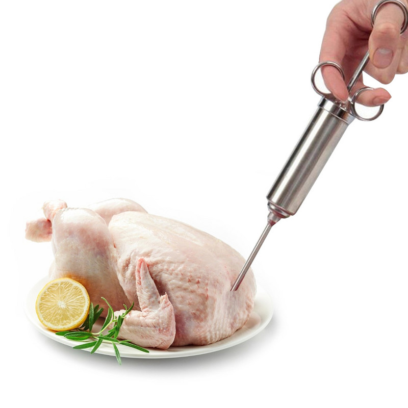 Marinato švirkštas 60 ml marinato purkštukas 304 maisto klasės nerūdijančio plieno kalakutienos kepsnių mėsos prieskonių purkštukas ant grotelių