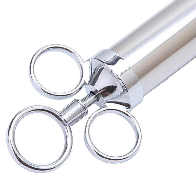 2OZ baromfi pulyka pác ízesítő fecskendő rozsdamentes acél fűszerezés befecskendező két tűvel BBQ hús főzőeszköz