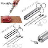 Grilio nerūdijančio plieno mėsos purkštukų rinkinys ir 5 marinato adatos paukštienos kalakutienos vištienos kepsninės įrankis